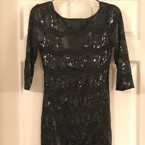 Mini black sequins dress